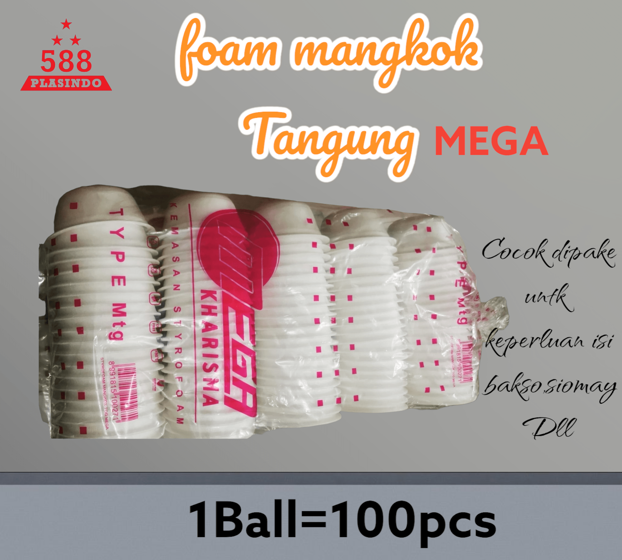 Mangkok stryfoam merek MEGA