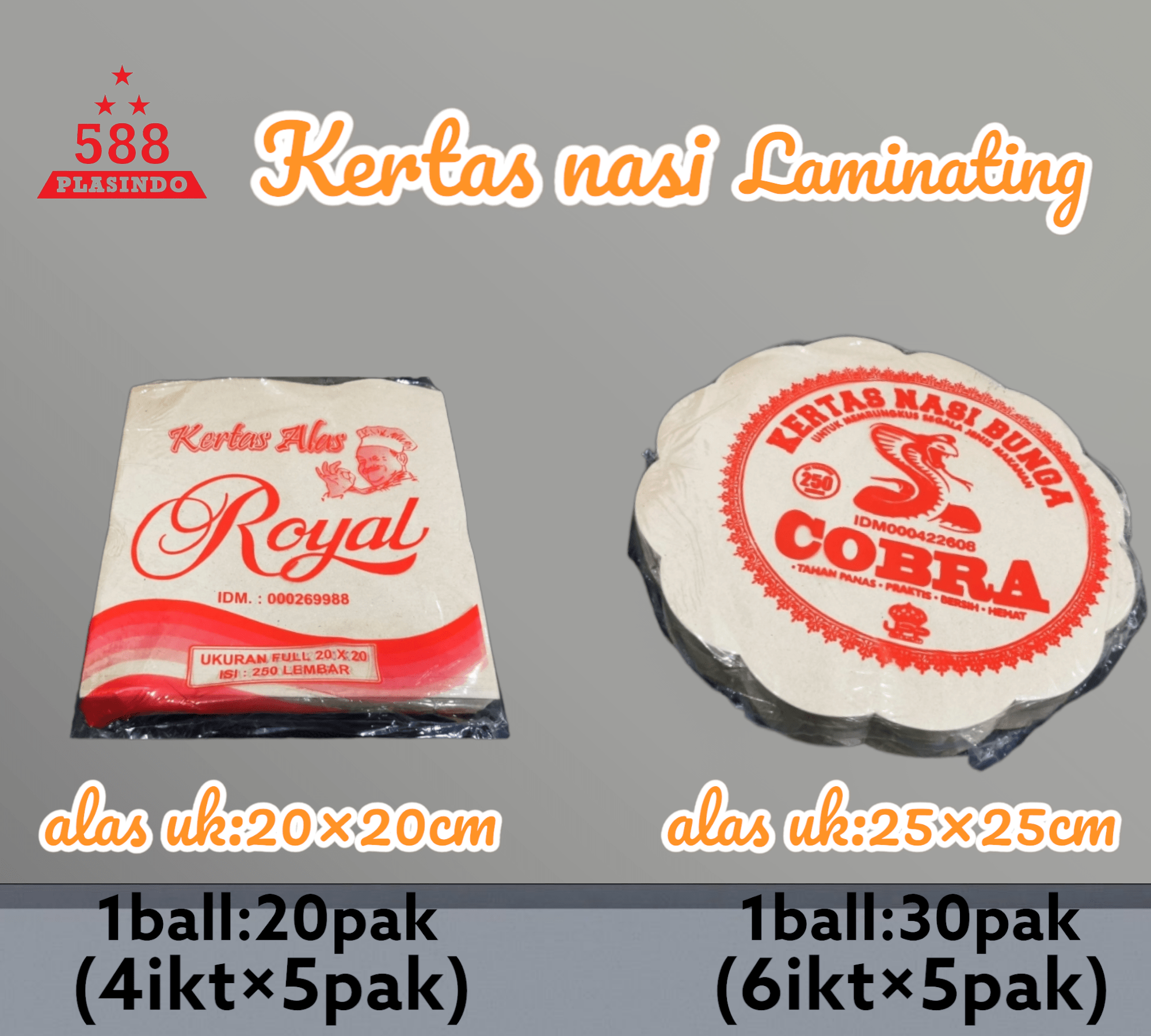 Kertas nasi laminating  kotak & bulat