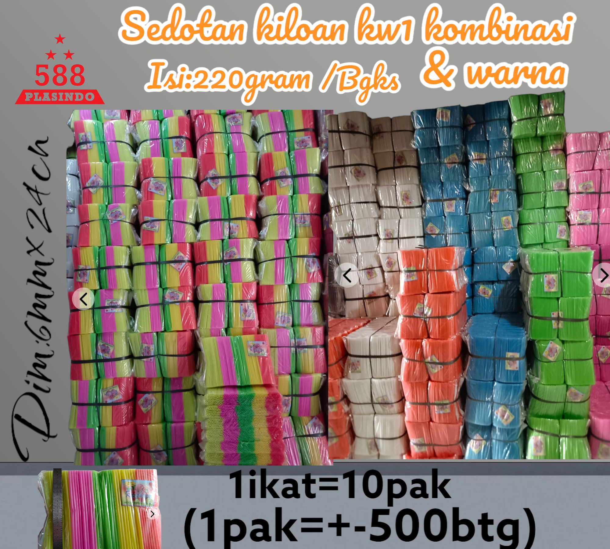 Sedotan Kiloan Pelangi