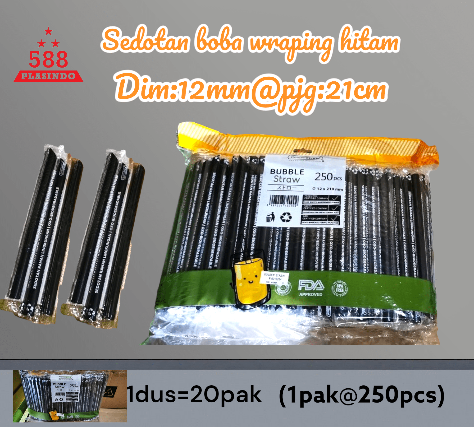 Sedotan Wrapping Hitam