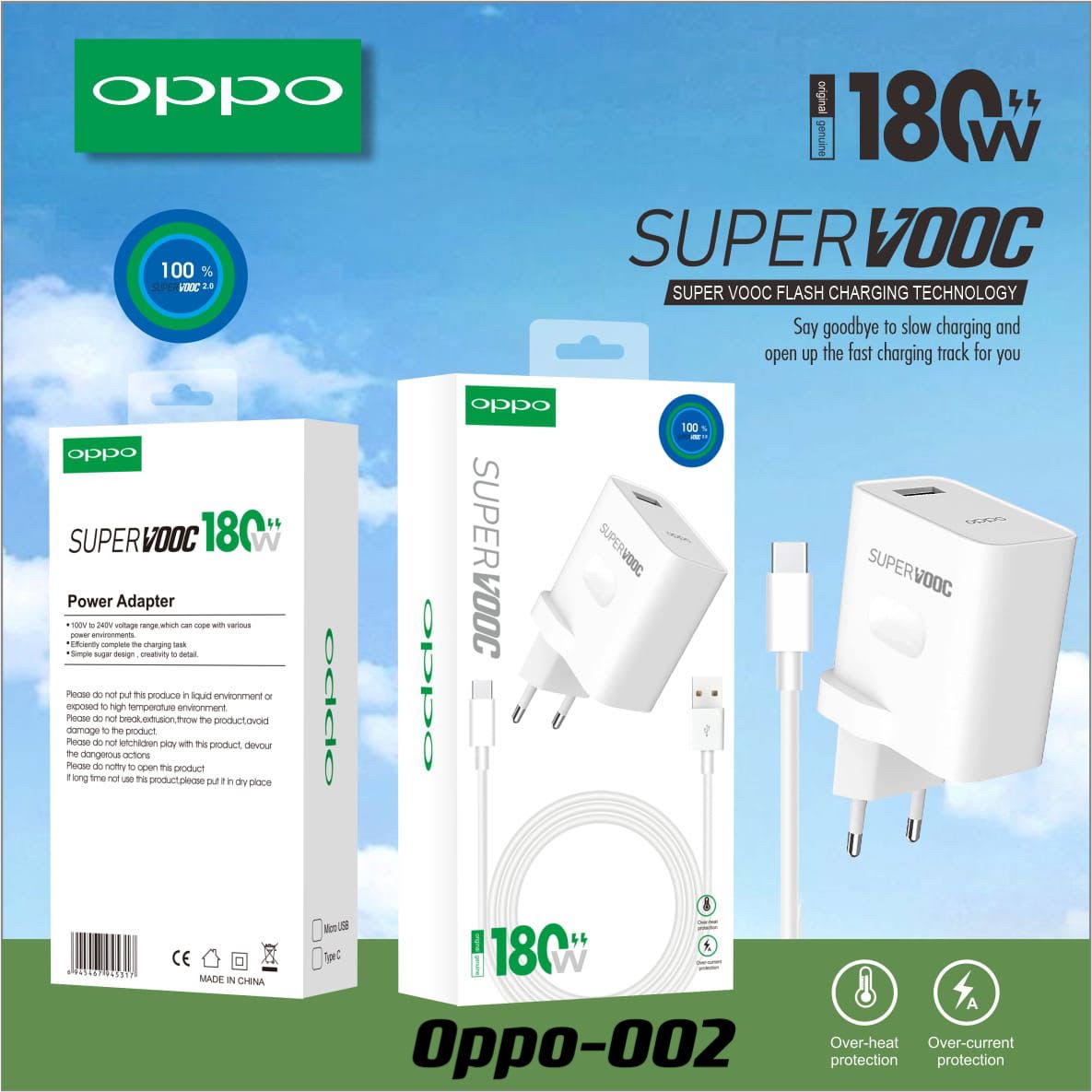 TRAVEL CHARGER OPPO-002 180W SUPER VOOC