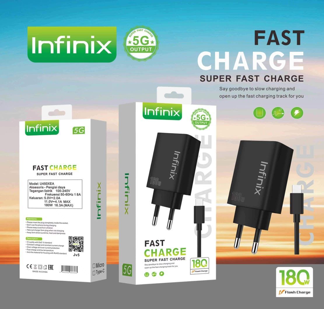 CHARGER INFINIX ZERO 20 180W BLACK ORI 100%