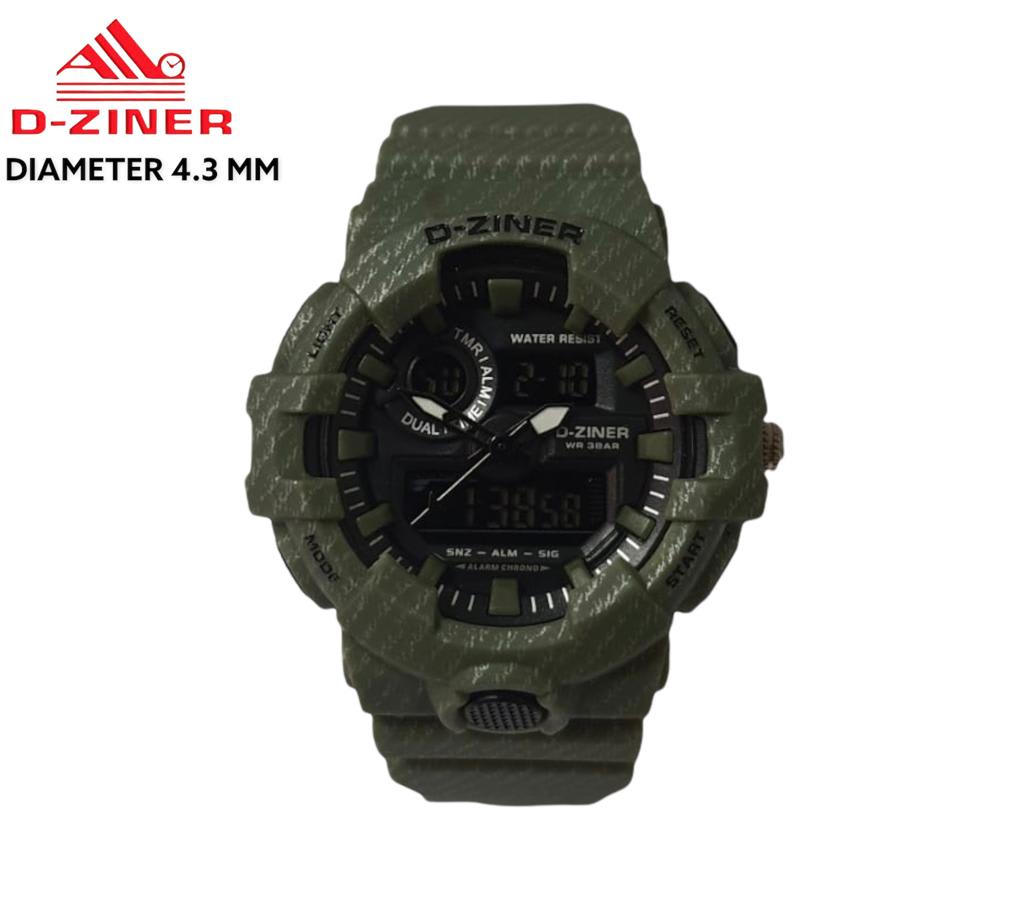 JAM TANGAN PRIA DZINER 8269 DOUBLE TIME LORENG WATER RESISTANT 30M