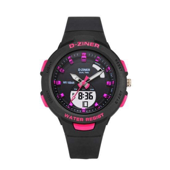 JAM TANGAN WANITA DZINER 8260 DOUBLE TIME WATER RESISTANT 30M