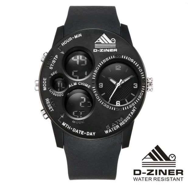 JAM TANGAN PRIA DZINER 8188 THREE TIME SPORTY