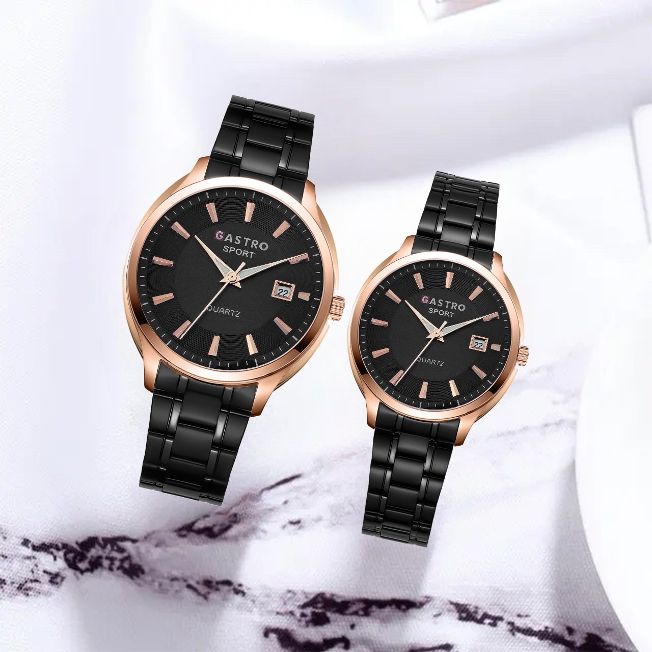 JAM TANGAN GASTRO RANTAI TANGGAL COUPLE 8326 4