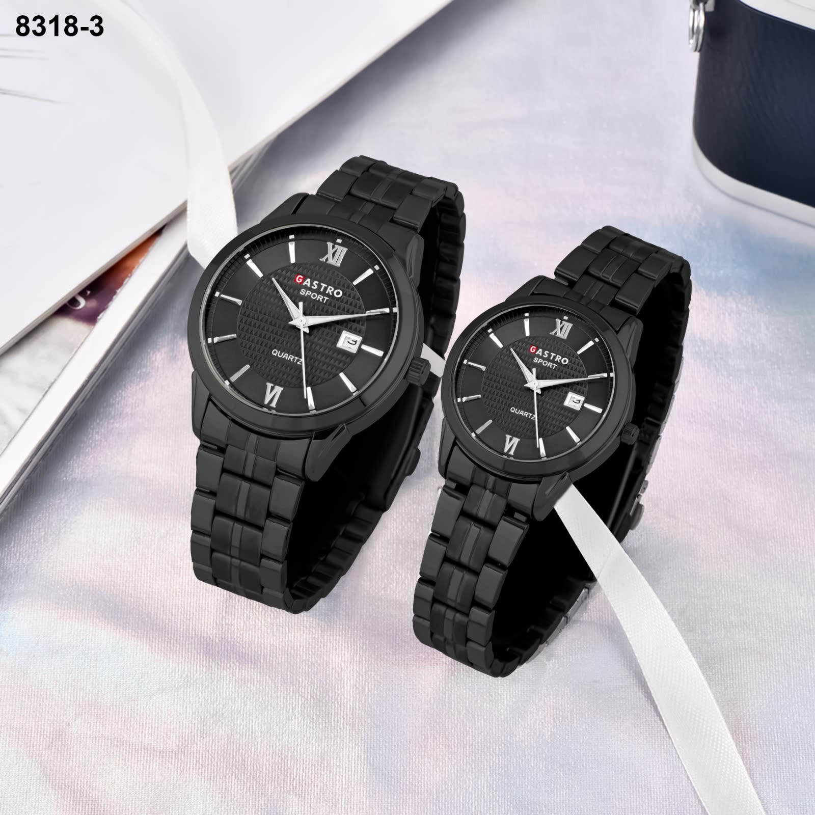 JAM TANGAN GASTRO RANTAI TANGGAL COUPLE 8318 3