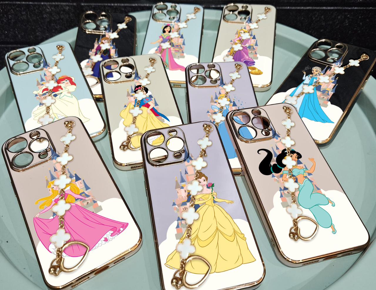 SOFTCASE PREMIUM LIST GOLD DISNEY PRINCESS + HANDCHAIN