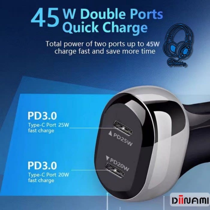 BATOK SAVER DIINAMI C18 DUAL TYPE C FAST CHARGING