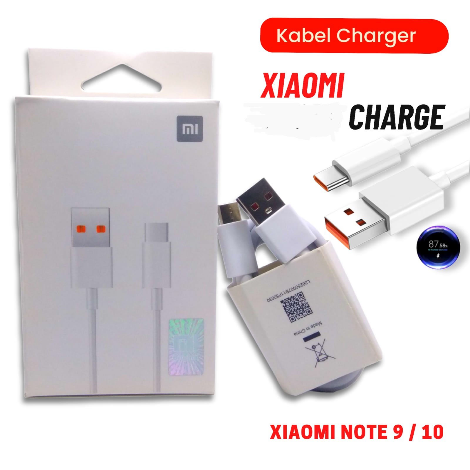 KABEL DATA XIAOMI REDMI NOTE 9 NONPACK