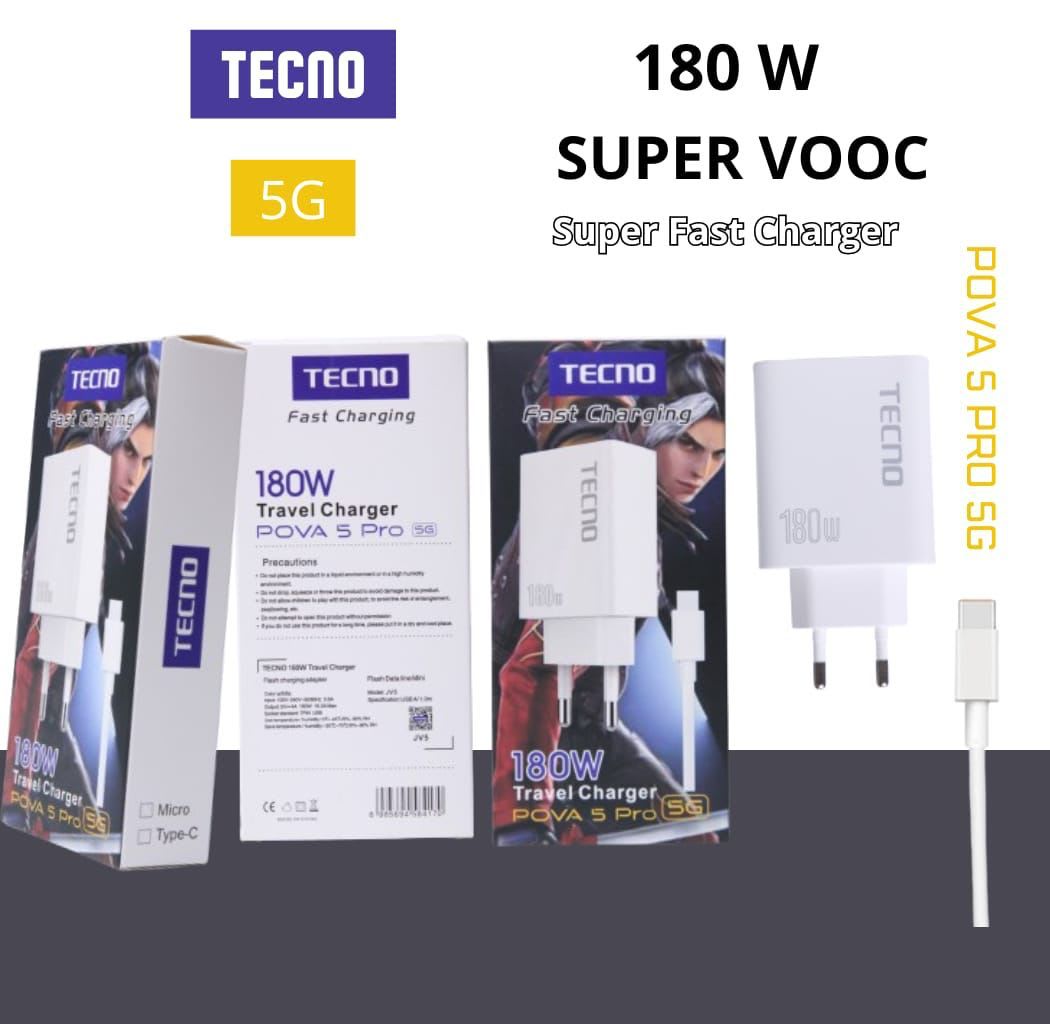 CHARGER TECNO SUPER VOOC 180W ORIGINAL