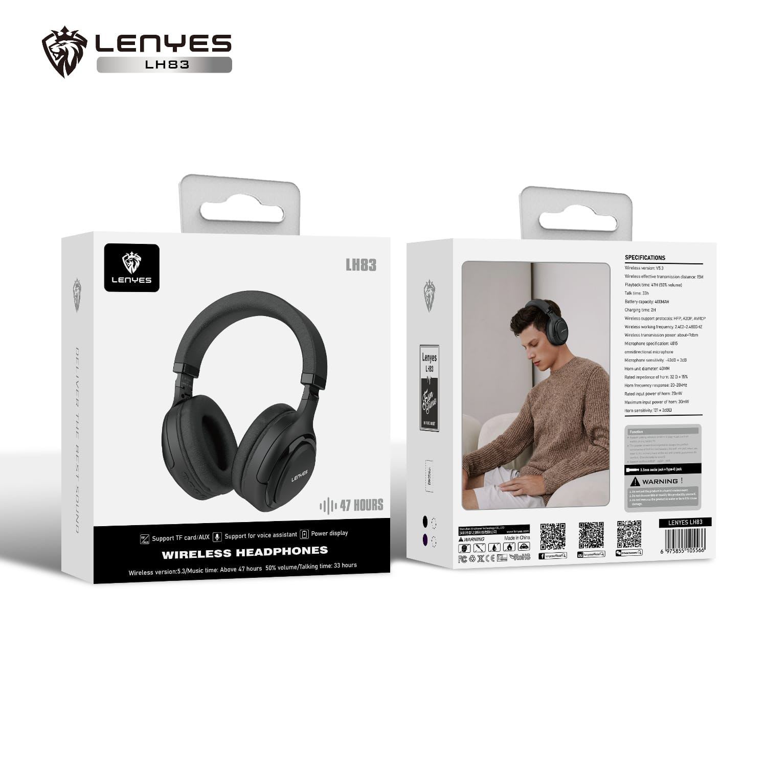 HEADPHONE BANDO BLUETOOTH LENYES LH 83