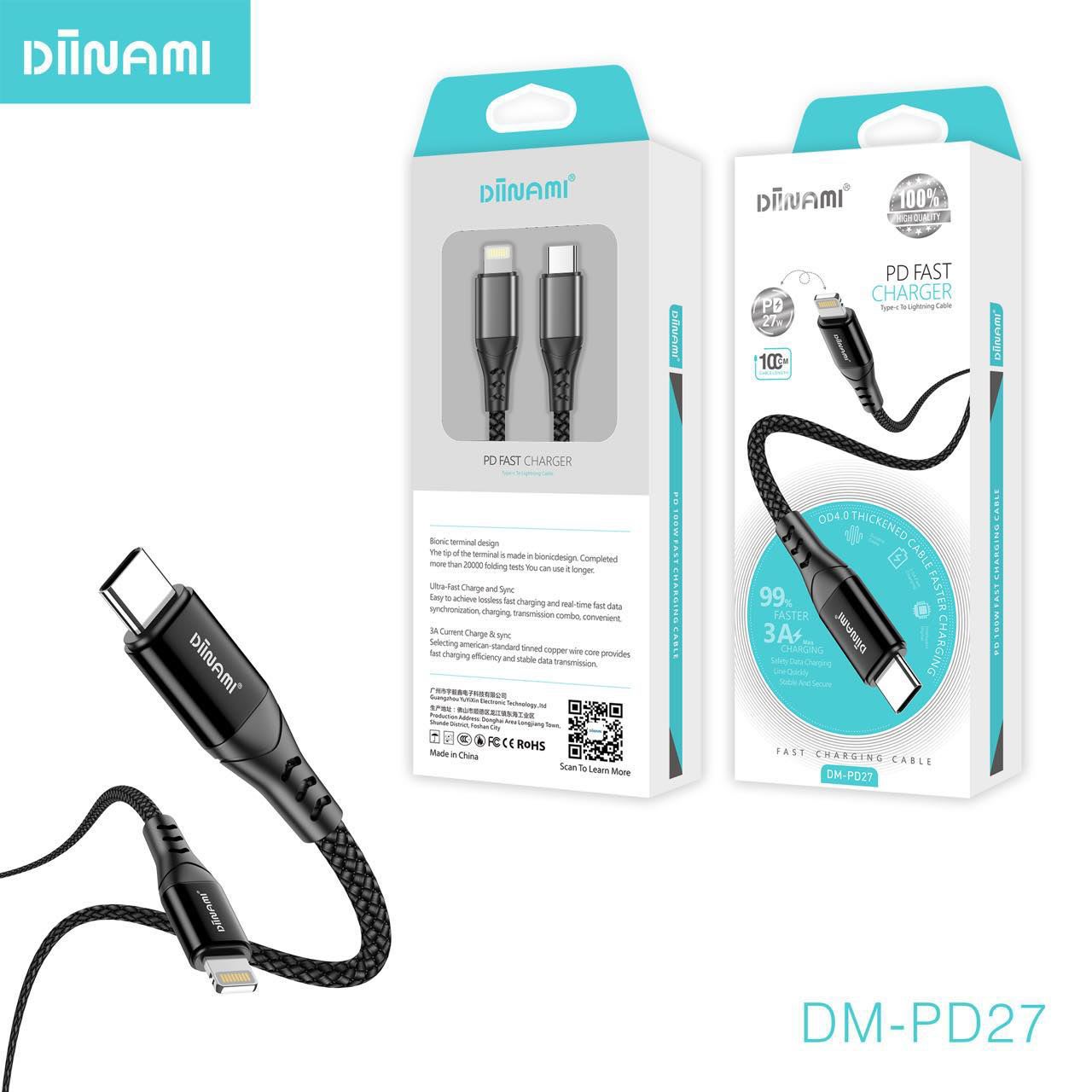 KABEL DATA DIINAMI DM-PD27 FAST CHARGING C TO IPHONE