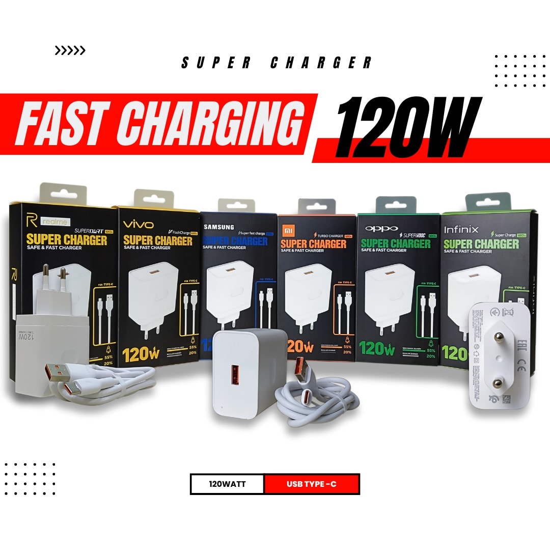 CHARGER USB BRANDED BT-120W TYPE C FAST CHARGING