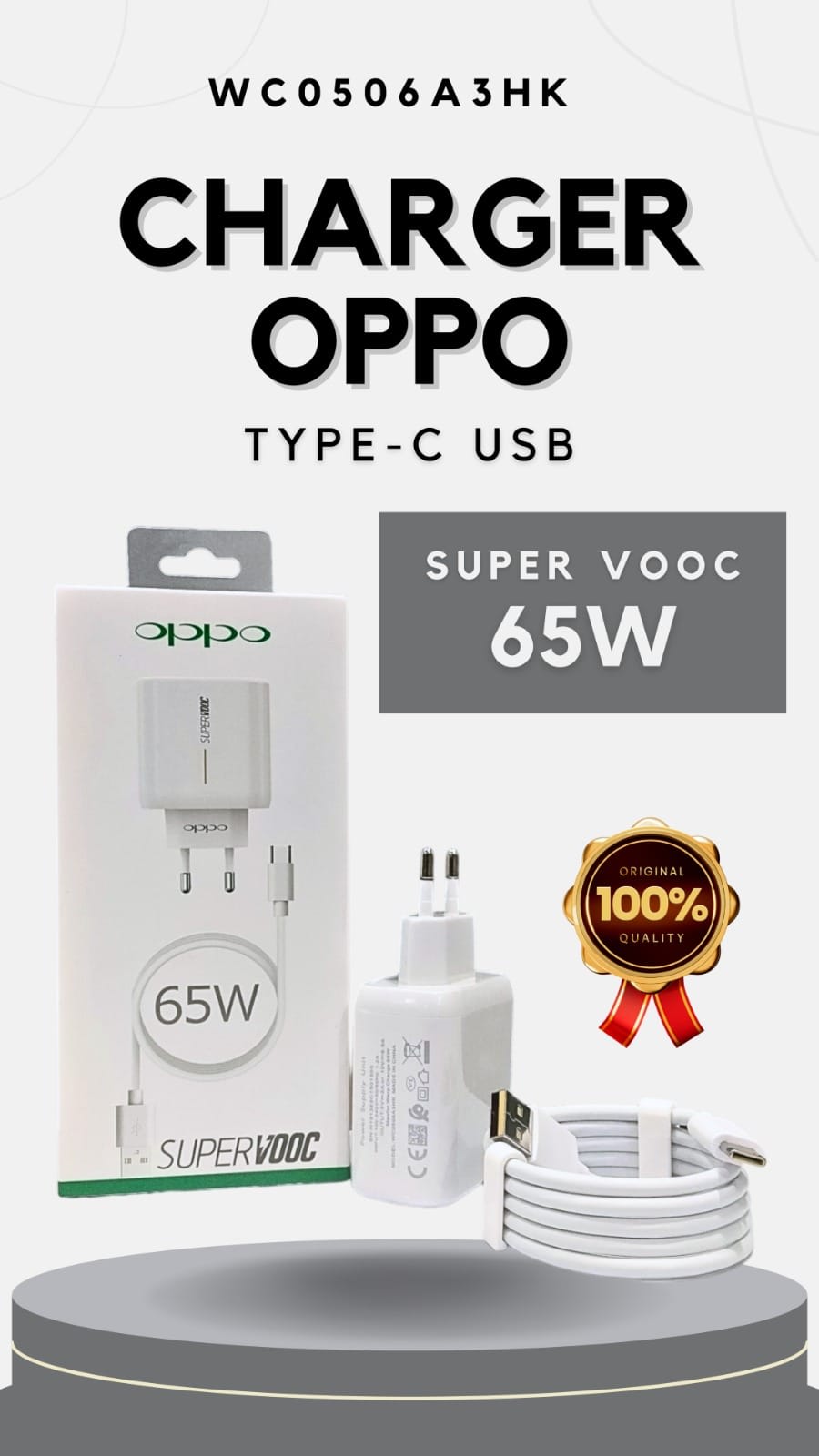 CHARGER OPPO 65W TYPE C ORI 100%