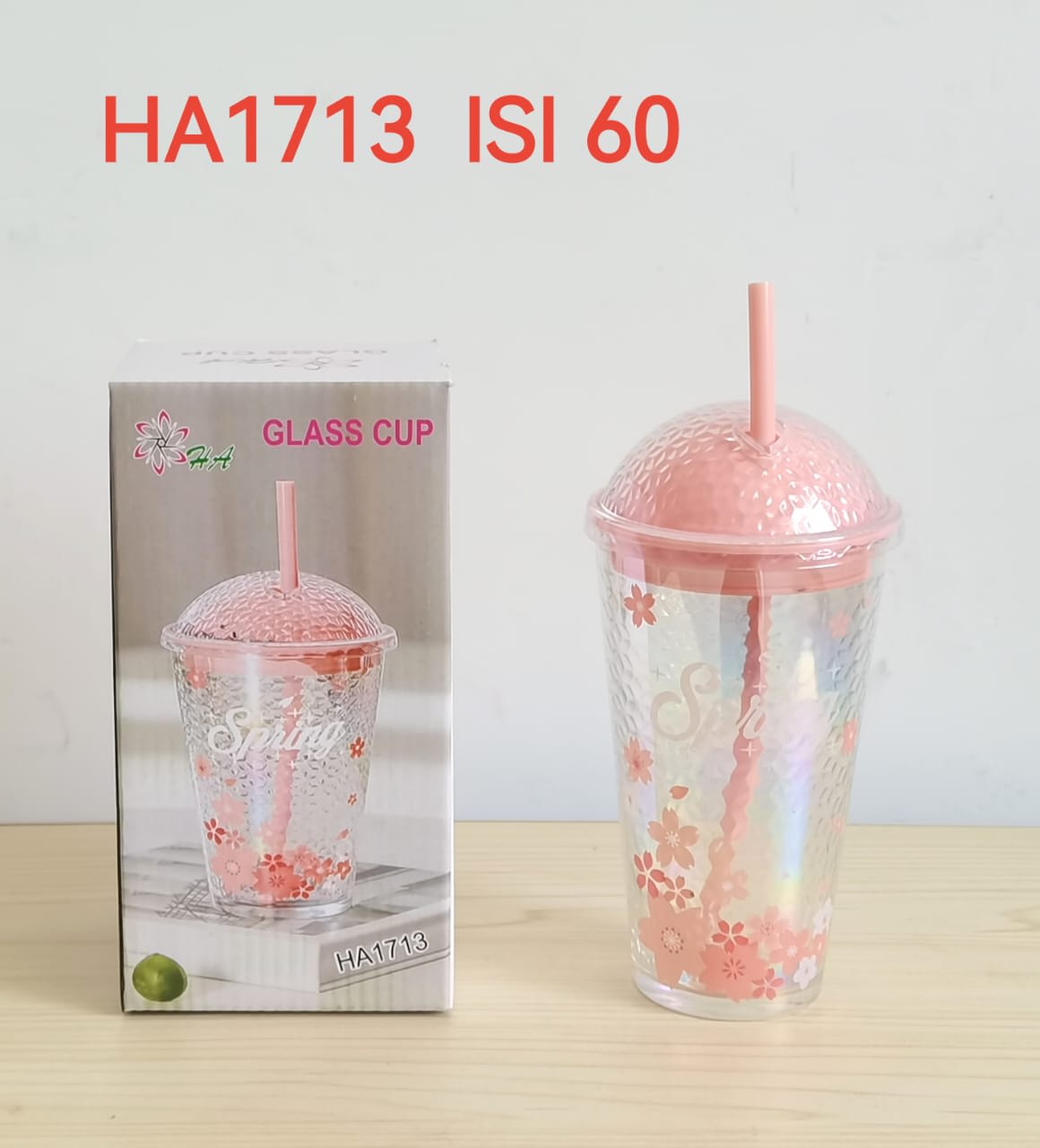 BOTOL TUMBLER KACA + SEDOTAN 450 ML