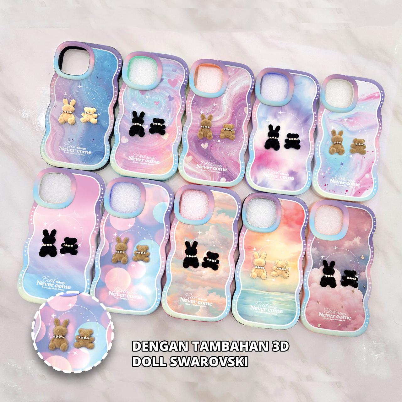 SOFTCASE MACARON PUFFY COMFORT COLORS 3D DOLL SWAROVSKI