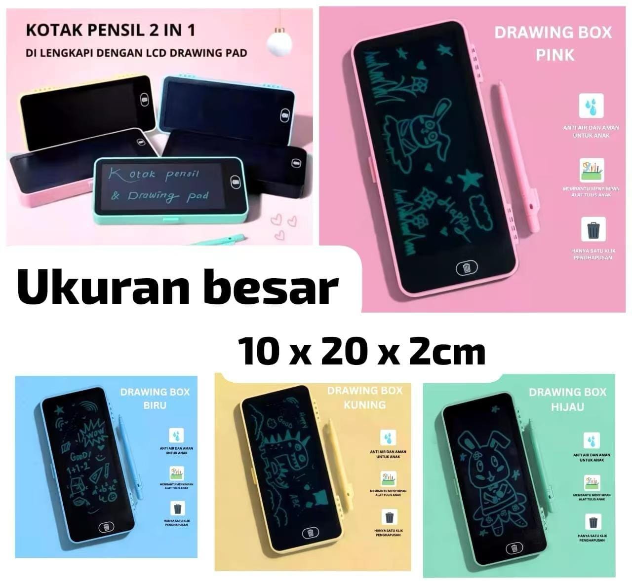 KOTAK PENSIL TAB BESAR / EDUKASI MAINAN ANAK