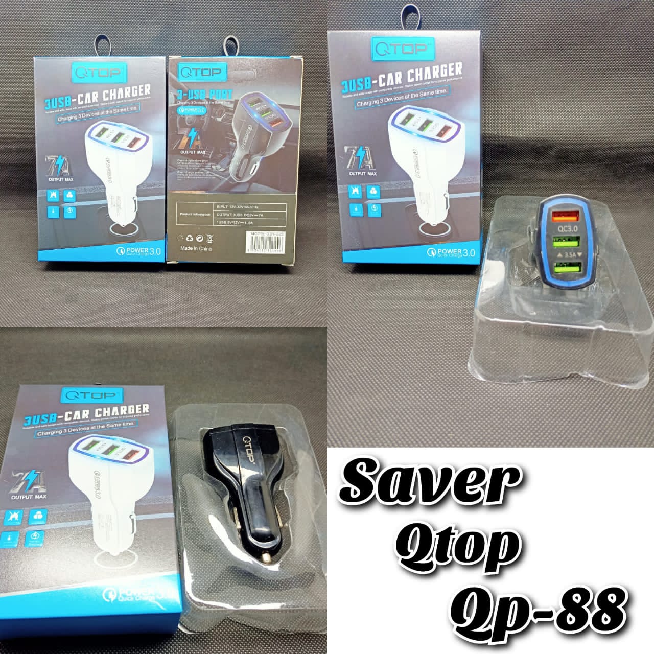 SAVER CHARGER MOBIL QP- 88 3 USB
