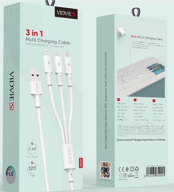 KABEL DATA VIDVIE CB4003 3IN1