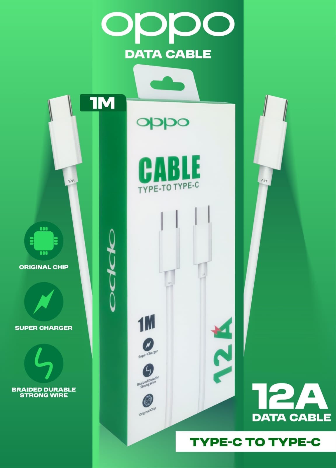KABEL DATA OPPO 12A TYPE C TO C