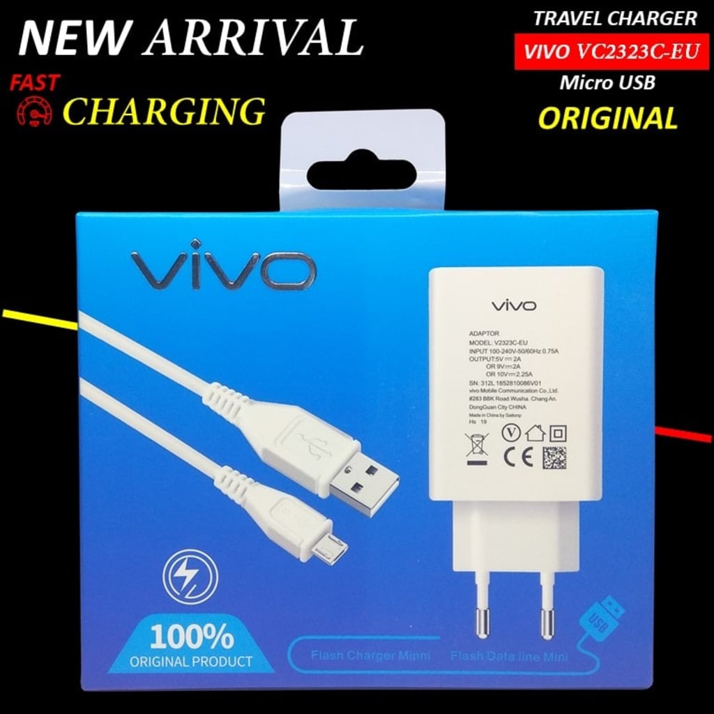 TRAVEL CHARGER VIVO V2323C-EU TYPE C FAST CHARGING - ORIGINAL di qeong.com