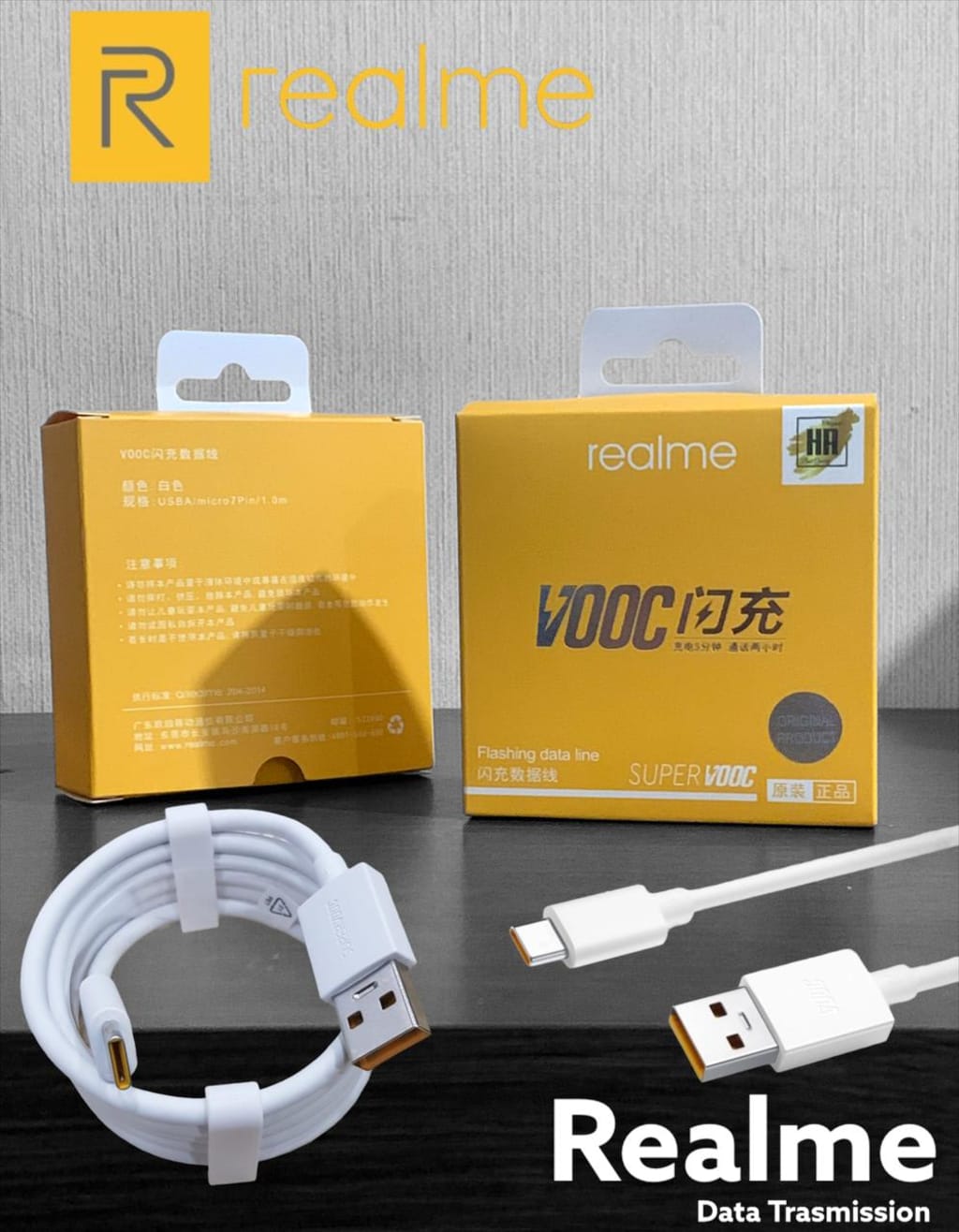 KABEL DATA REALME VOOC 100% di qeong.com