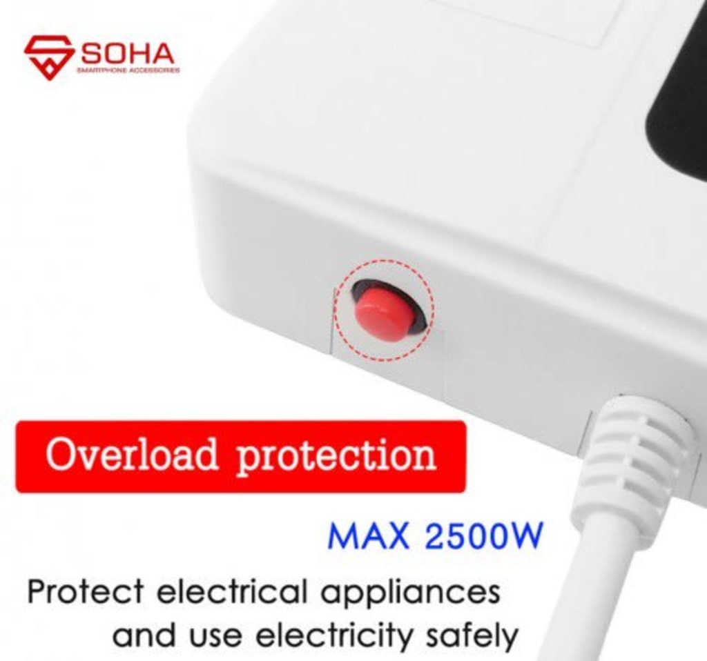 SOHA BKL-11 Putih Stop Kontak Pakai Waktu / Power Socket Timer + 5 USB Port 3.4A Multi Port & 1 Port Type C PD 18W di qeong.com