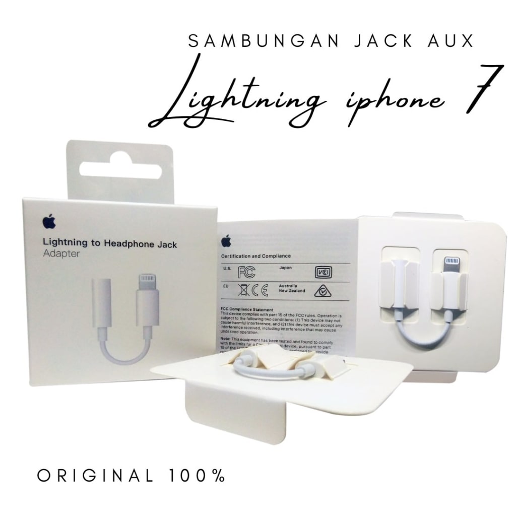 SAMBUNGAN JACK AUX IPHONE 7 ORI di qeong.com