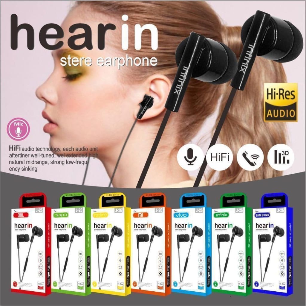 Handsfree J26 Branded + MIC PACKING IMPORT MEREK di qeong.com