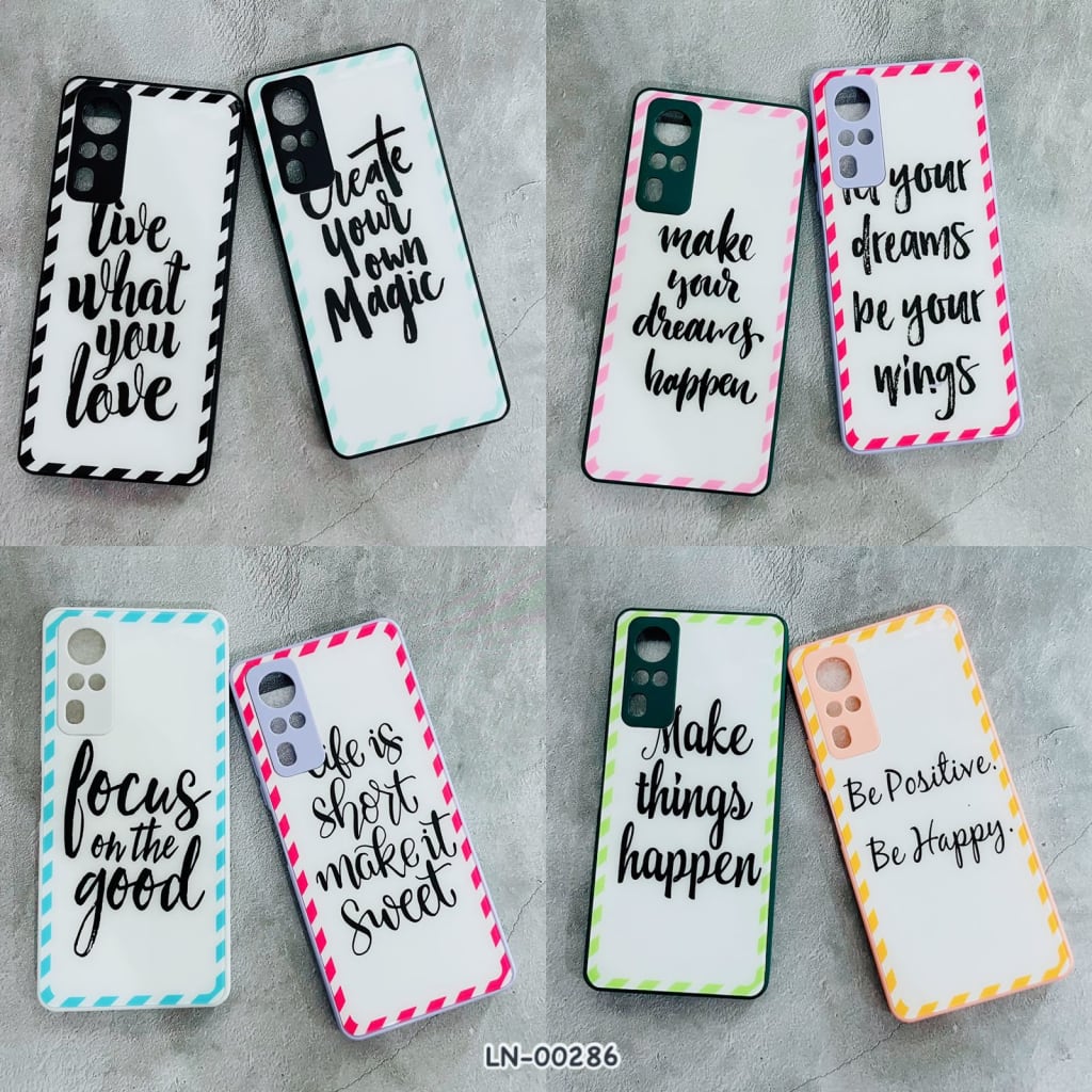 (LN-00286)CASE GLASS MACARON STRIPE QUOTES PC di qeong.com