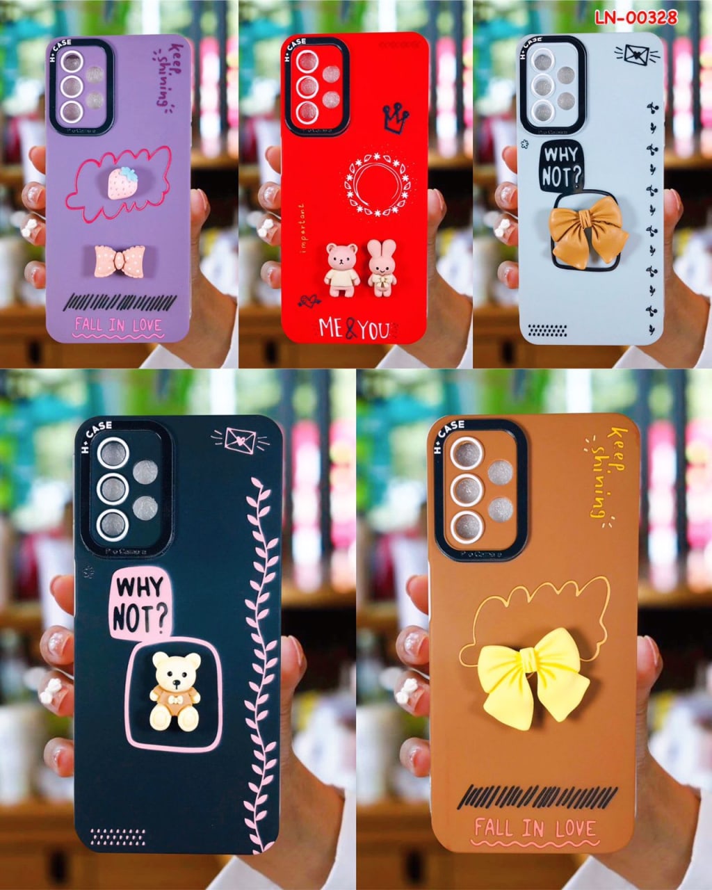 (LN-00328)CASE PRO CAMERA PREMIUM MACARON FALL IN LOVE 3D MANIK PC di qeong.com