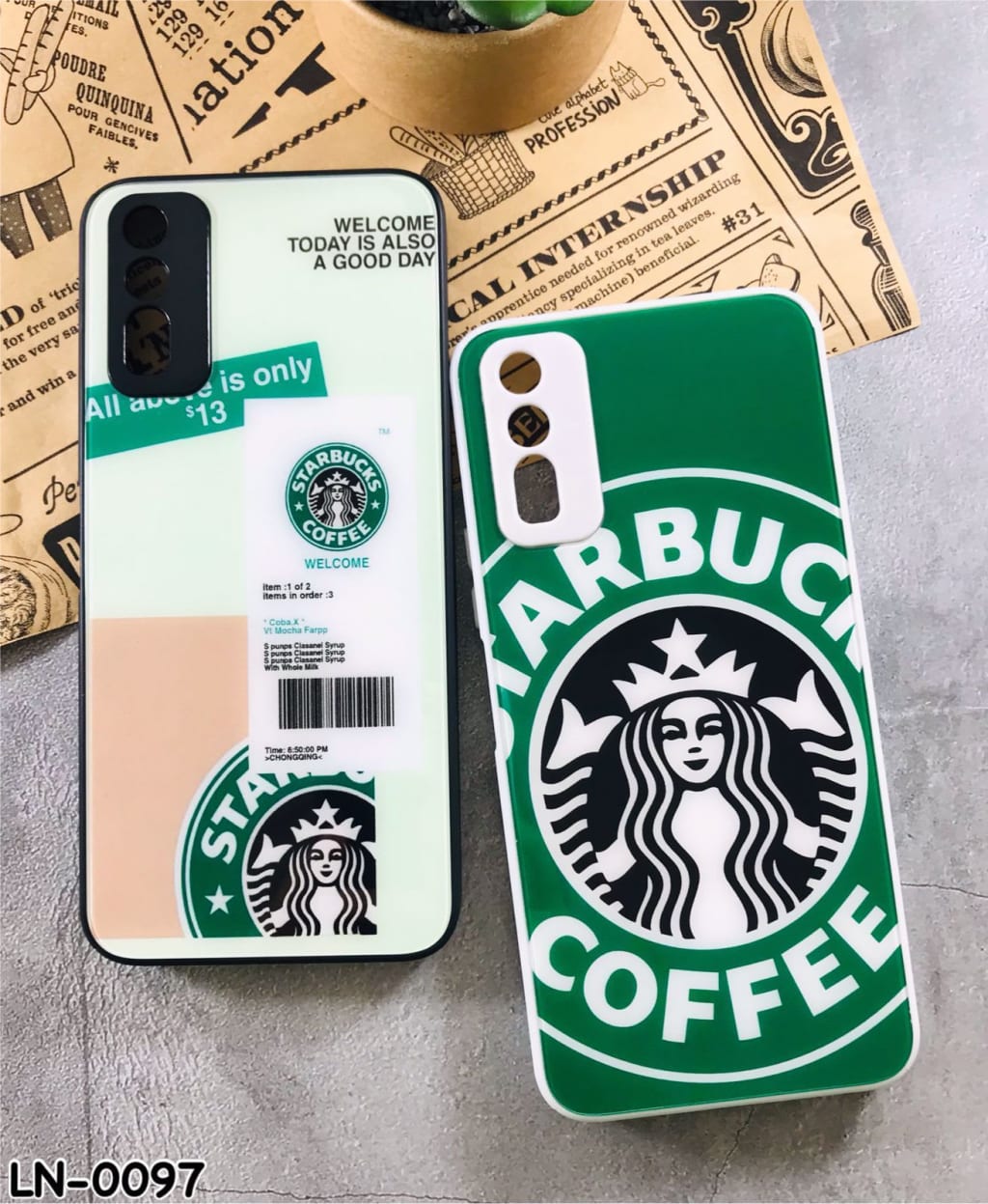 (LN-0097)CASE GLASS STARBUCKS PROTECT CAMERA di qeong.com