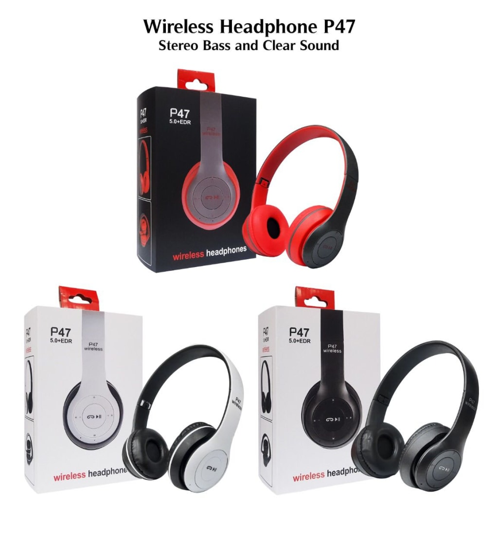 HEADPHONE BLUETOOTH P47 di qeong.com