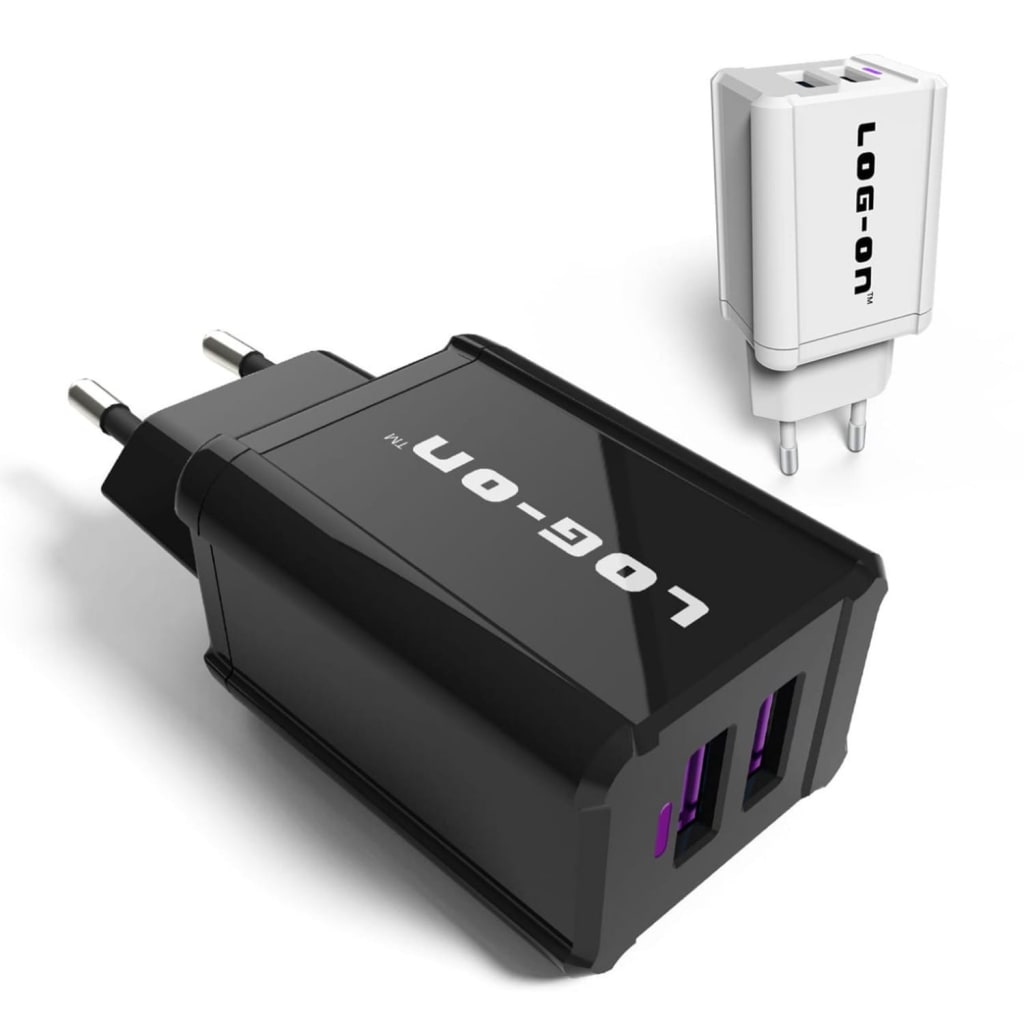 TRAVEL CHARGER LOGON DUAL USB 3.4A LO21 di qeong.com