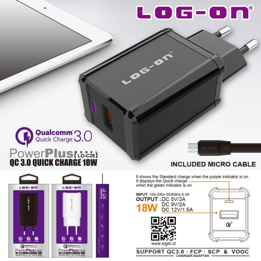 CHARGER/ TC LOGON 1OUTPUT POWERPLUS LO-C28 1USB di qeong.com