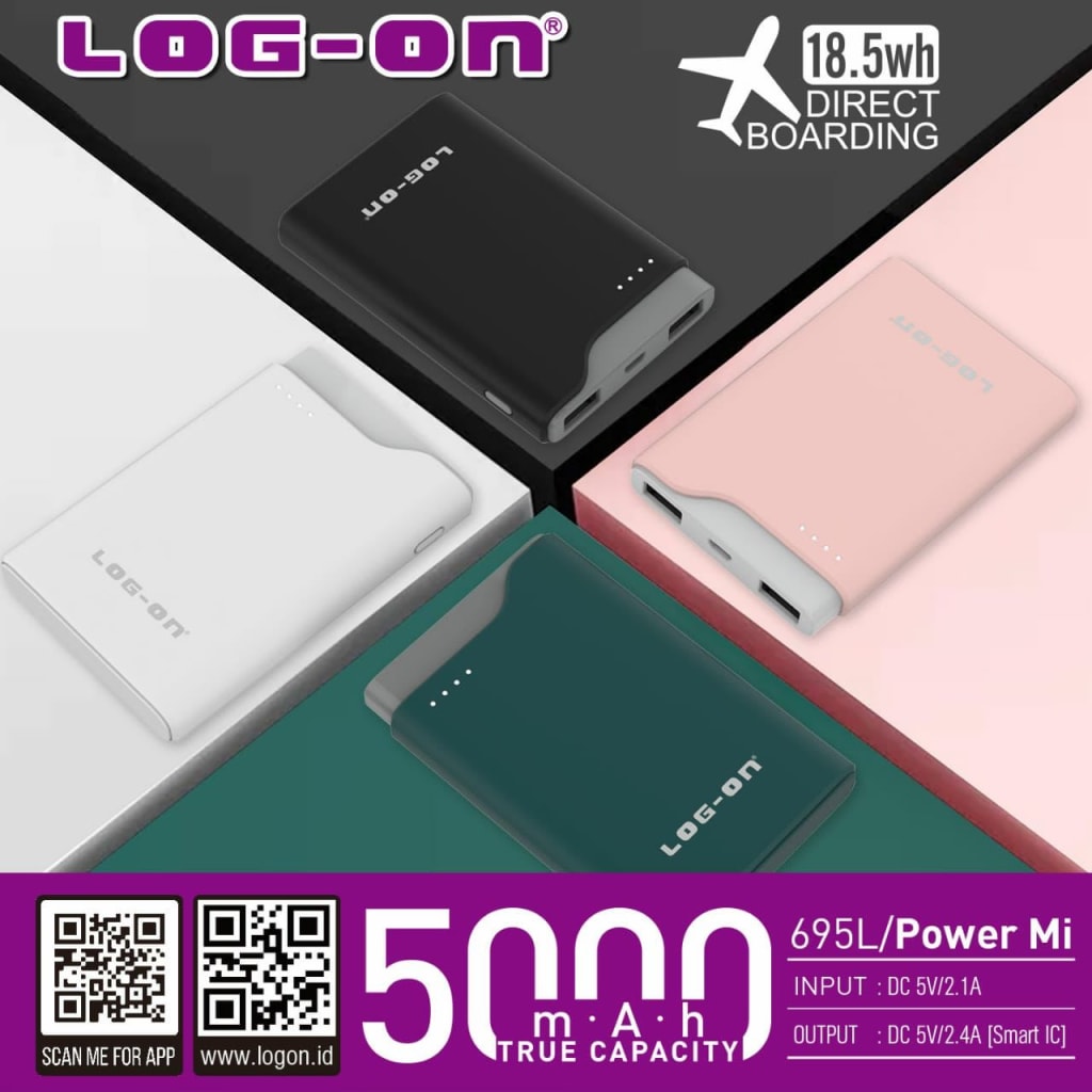 POWERBANK LOGON 5000MAH POWERMI 695L di qeong.com