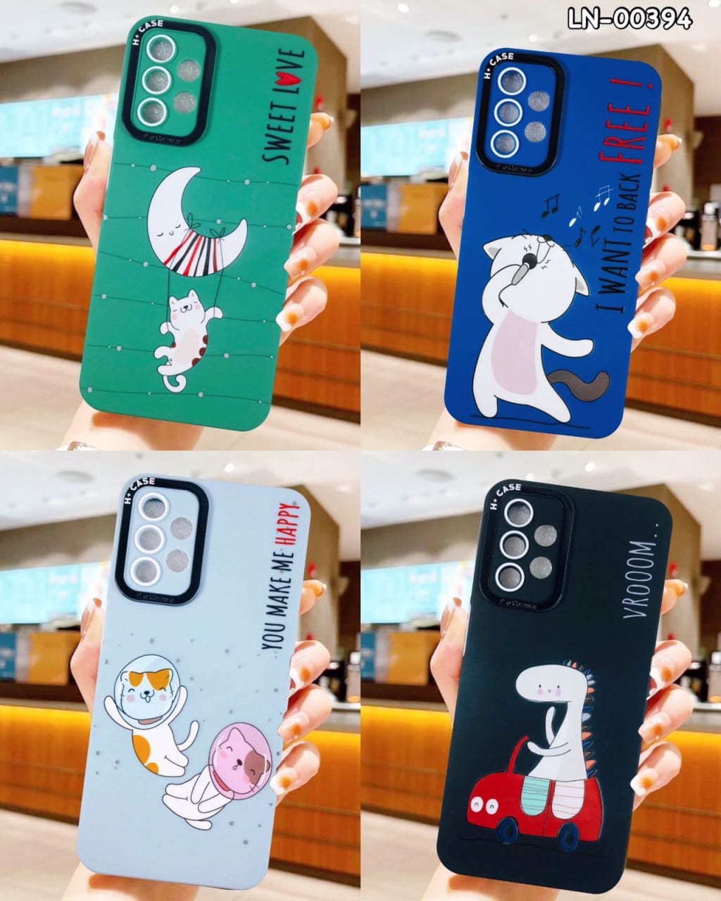 CASE BIG EYE MACARON BLUDRU CUTE CAT PC di qeong.com