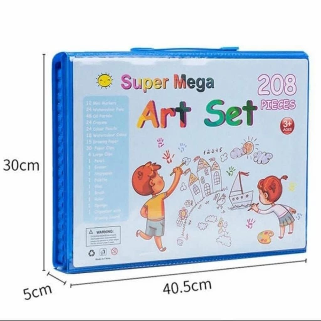 Pensil Warna Super Mega Art Set 208pcs Crayon untuk Menggambar Anak di qeong.com