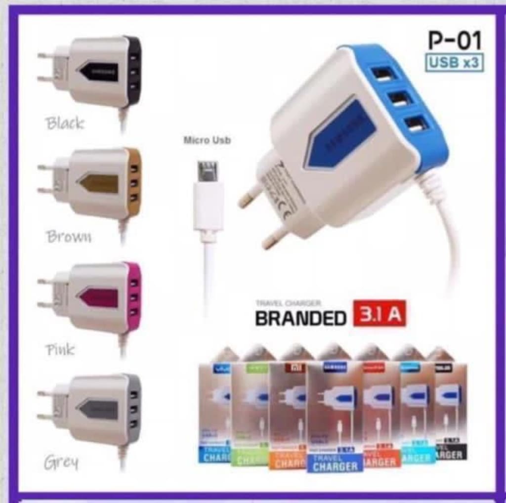 Charger P-01 3Usb di qeong.com