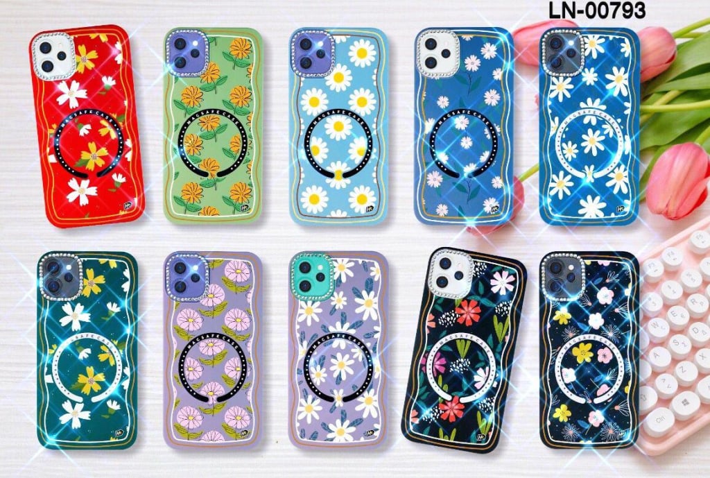 SOFTCASETIFY MACARON BLINK WAVE FLOWER MAGSAFE PC di qeong.com