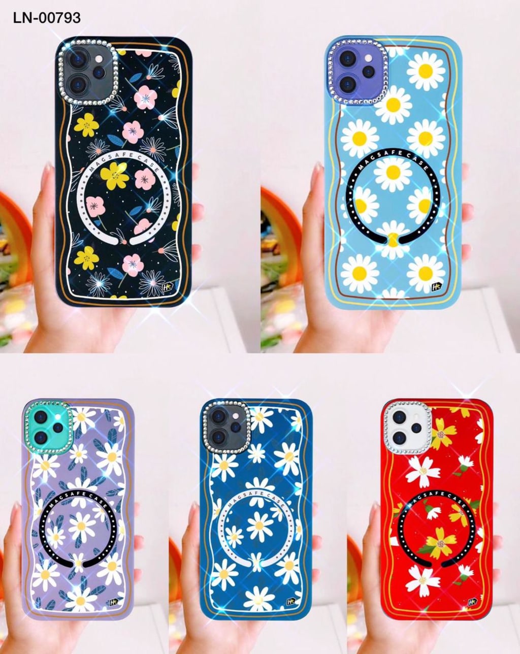 SOFTCASETIFY MACARON BLINK WAVE FLOWER MAGSAFE PC di qeong.com