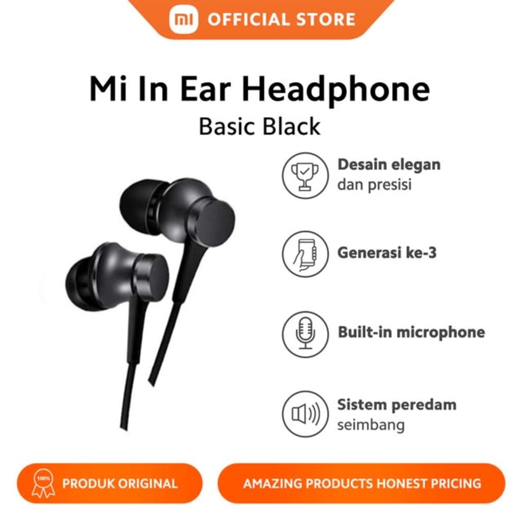 HANDSFEE MI EARPHONE BASIC ULTRA WITH MIC di qeong.com