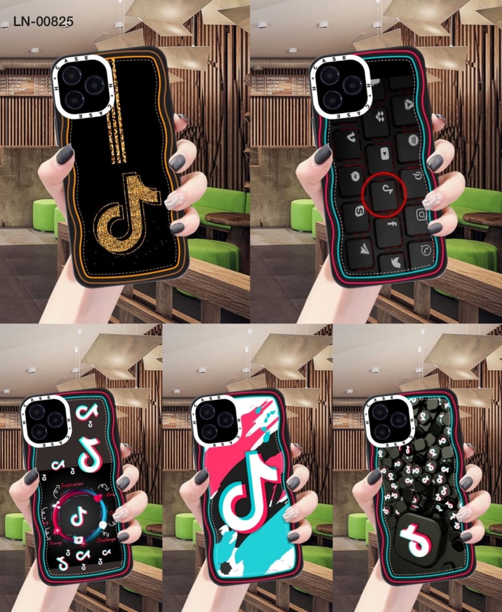 SOFTCASE PREMIUM BLACK NEW DESAIN WAVE TIKTOK PC di qeong.com