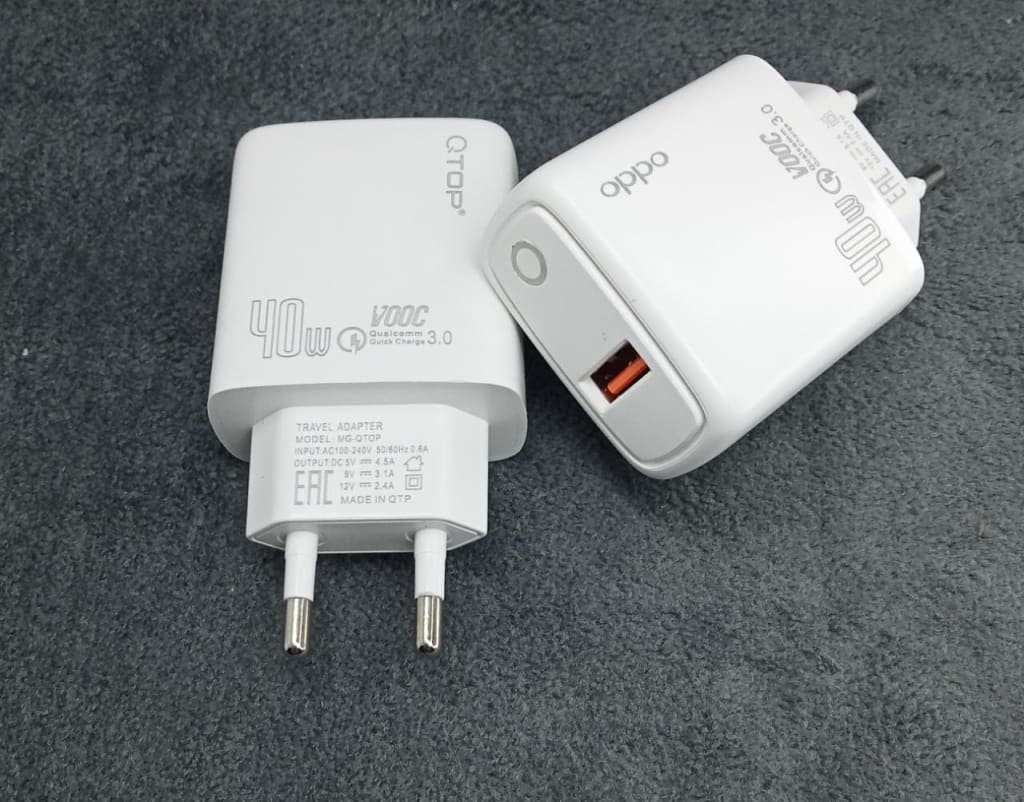 Adaptor Charger Branded Original 40W Led Suport Vooc FastCharging Kabel Micro Usb Type C & Iphone di qeong.com