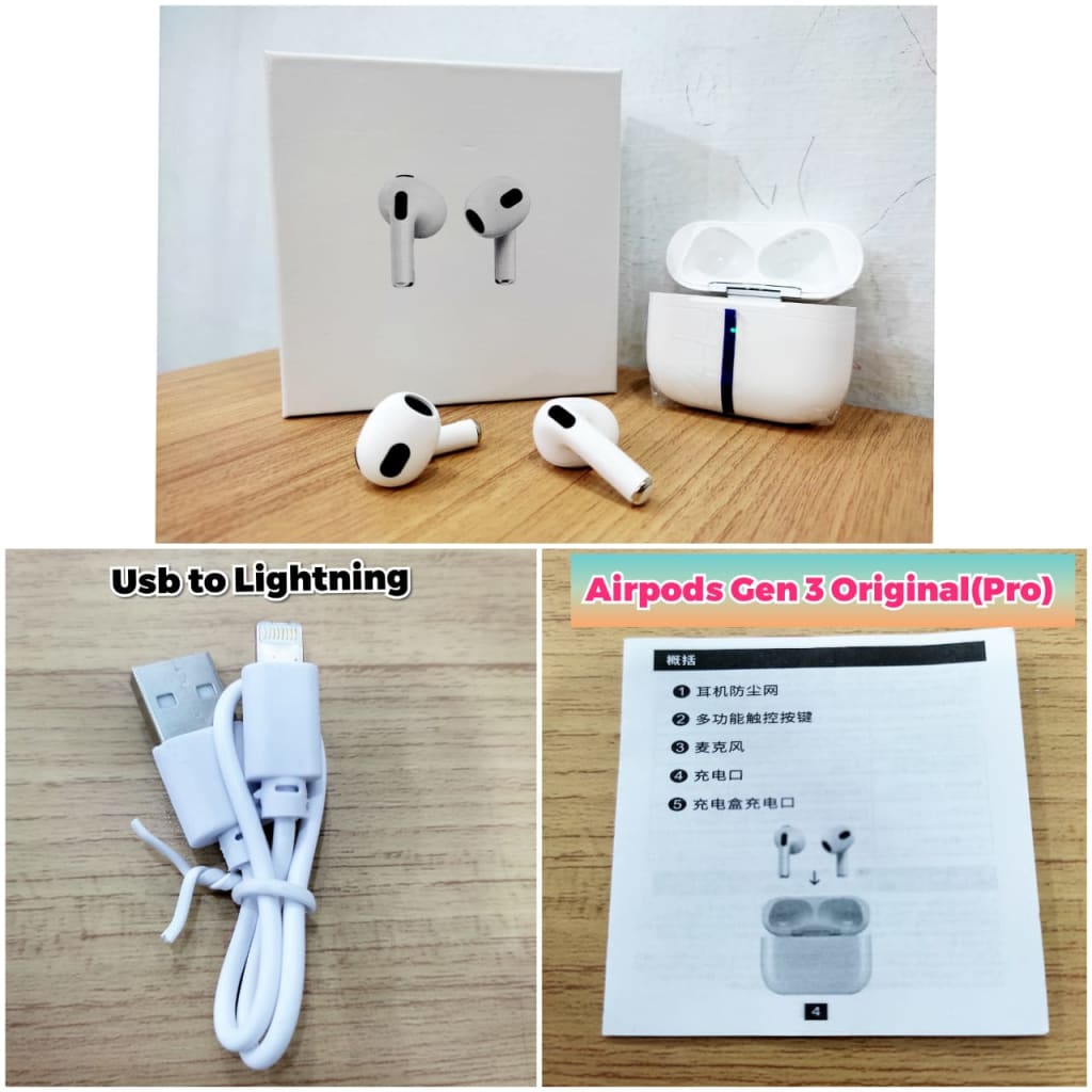 HEADSET AIRPODS GEN 3 ORIGINAL(PRO) di qeong.com