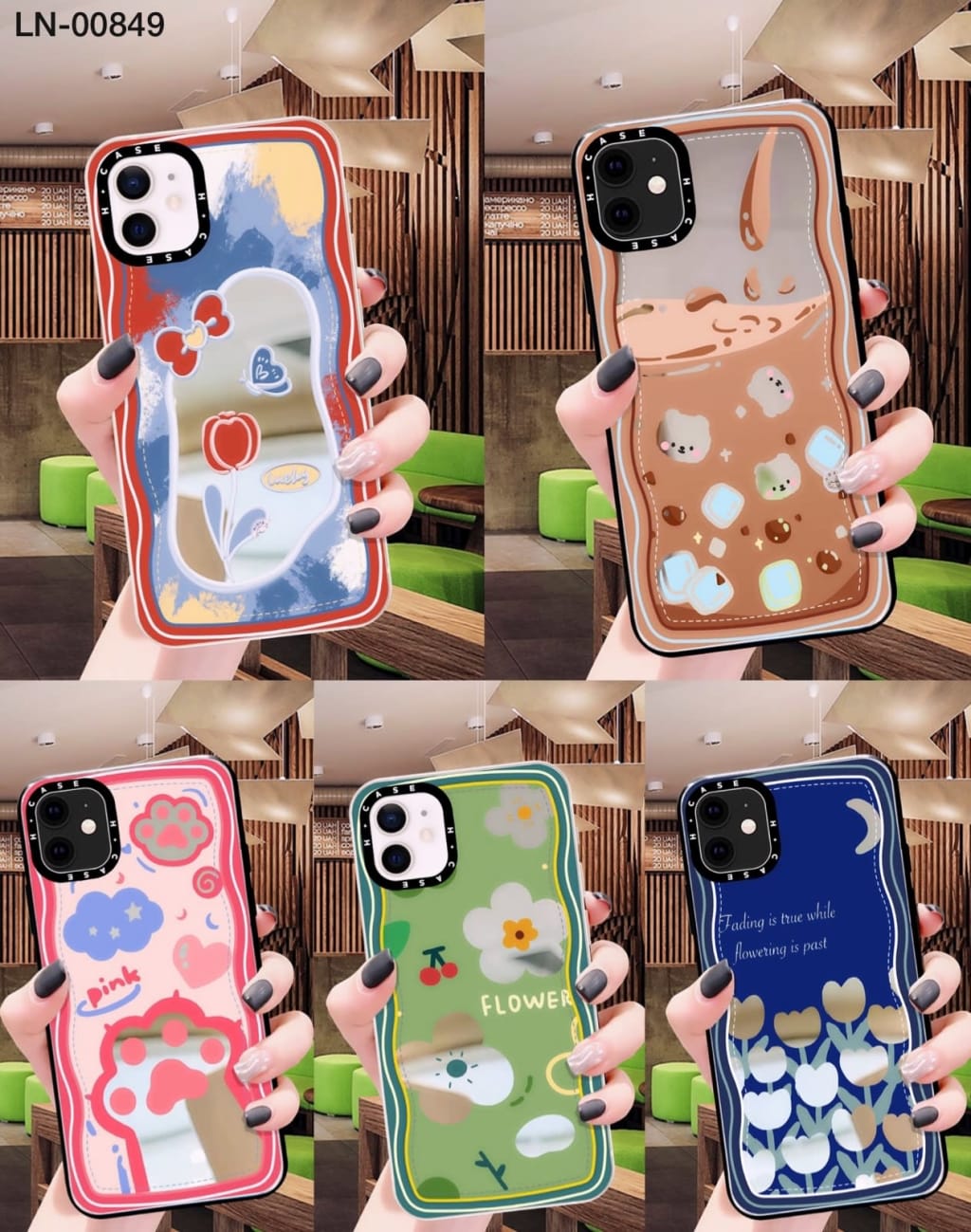 SOFTCASE PREMIUM MIRROR NEW DESAIN WAVE SWEET FLOWER PC di qeong.com