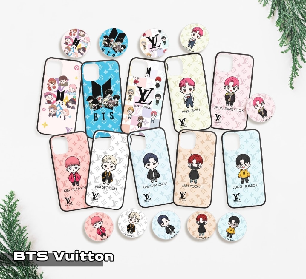 SOFTCASE FUZE BTS VUITTON + POPSOCKET MOTIF di qeong.com