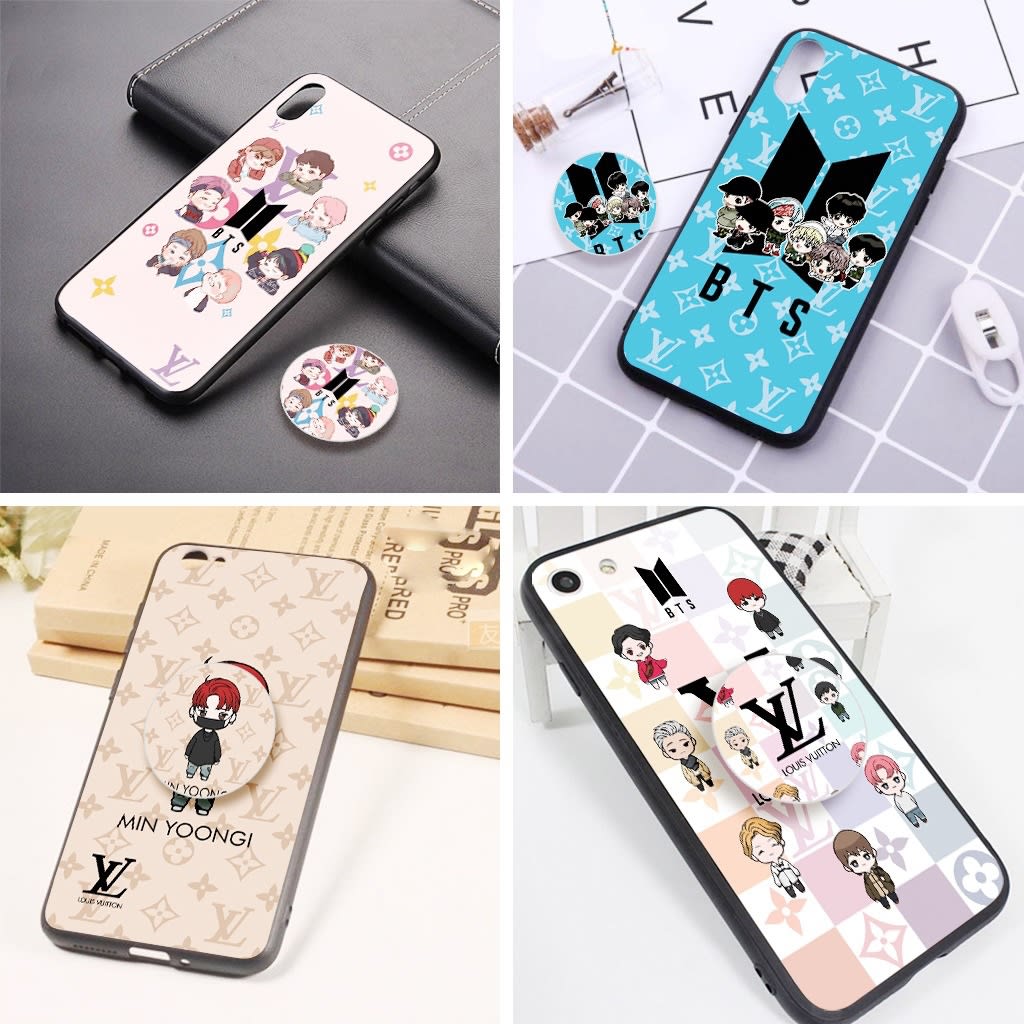 SOFTCASE FUZE BTS VUITTON + POPSOCKET MOTIF di qeong.com