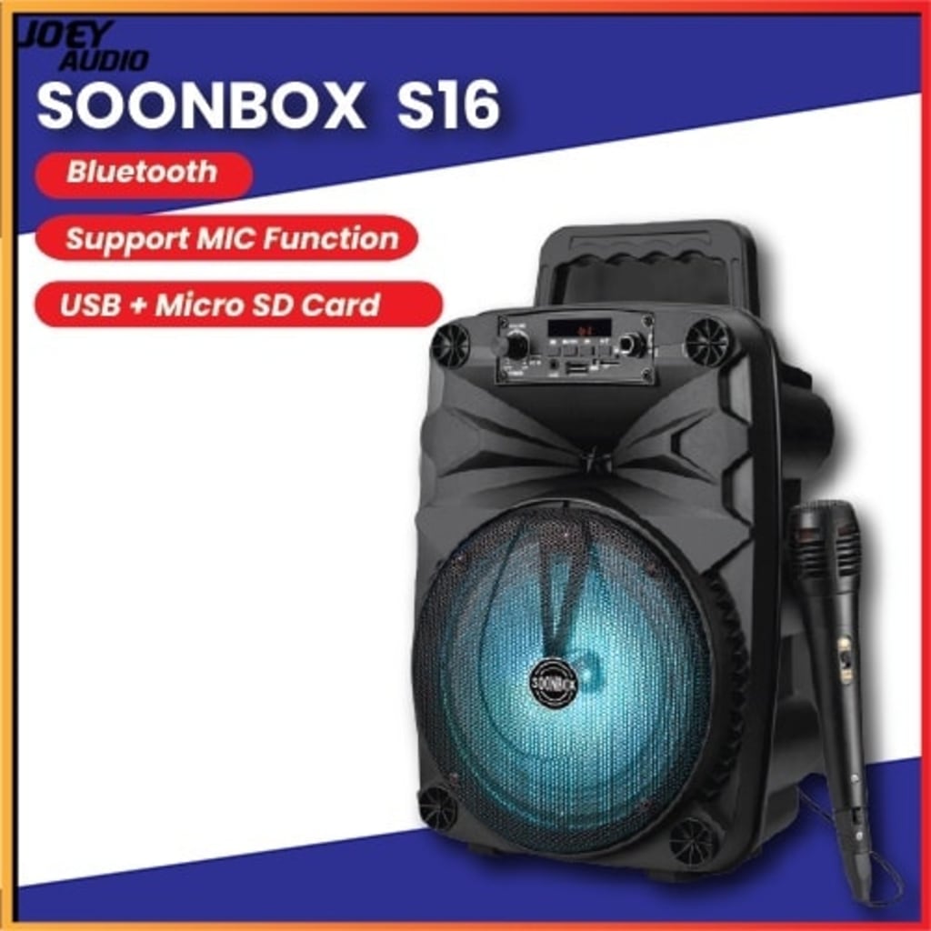 SPEAKER BLUETOOTH SOONBOX 6.5 " + MIC RGB LED di qeong.com